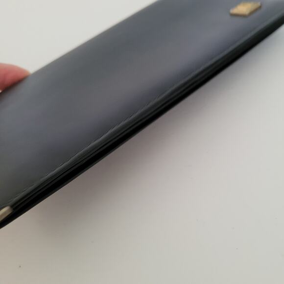 Dunhill Designer Checkbook Card Slim Bill Holder Wallet Black Bifold Leather - Picture 8 of 12